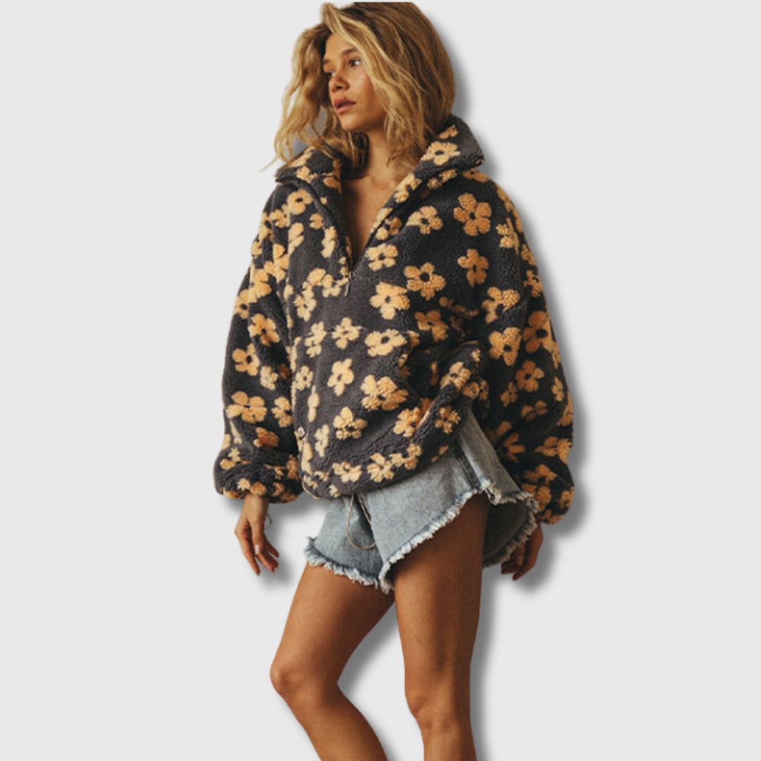 Sandra - Sherpa-tröja med bohemisk inspiration