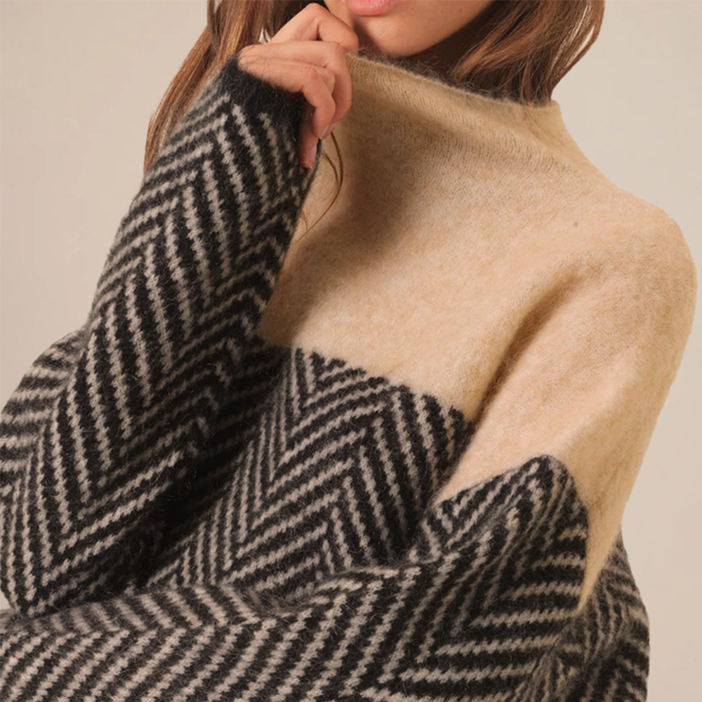 ADELIE | Pulover Premium cu guler înalt din tricot de calitate