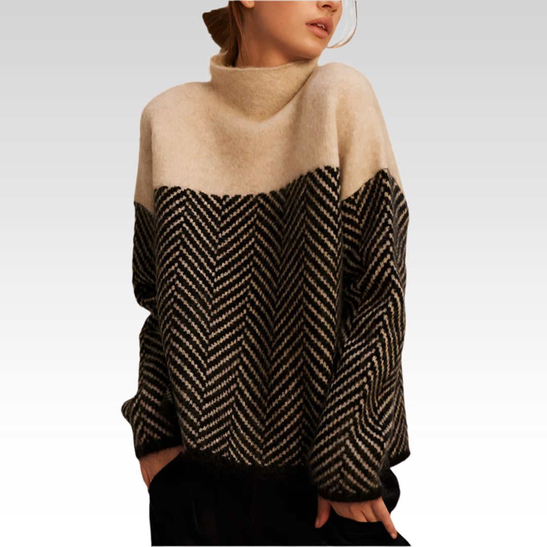ADELIE | Pulover Premium cu guler înalt din tricot de calitate