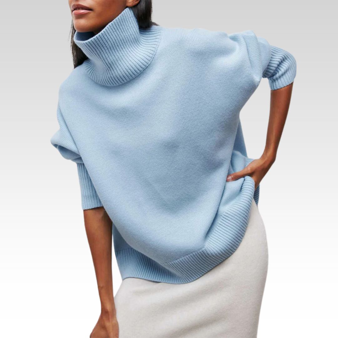 Amelia | Pulover elegant cu guler înalt din tricot