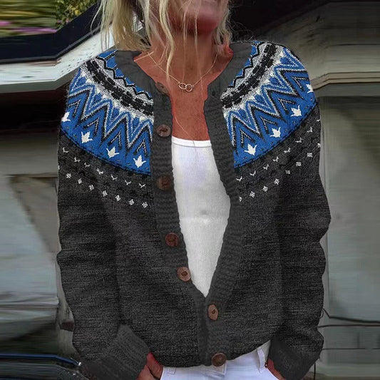 Darja | Vintage Isländsk Stickad Jacka