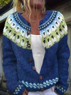 Kaylyn | Vintage Isländsk Stickad Jacka
