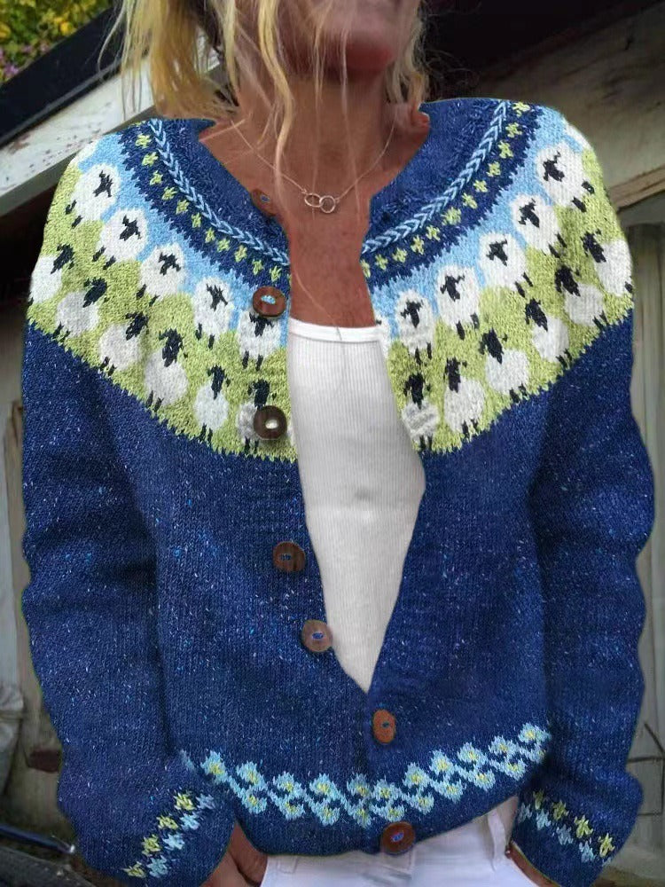 Kaylyn | Vintage Isländsk Stickad Jacka