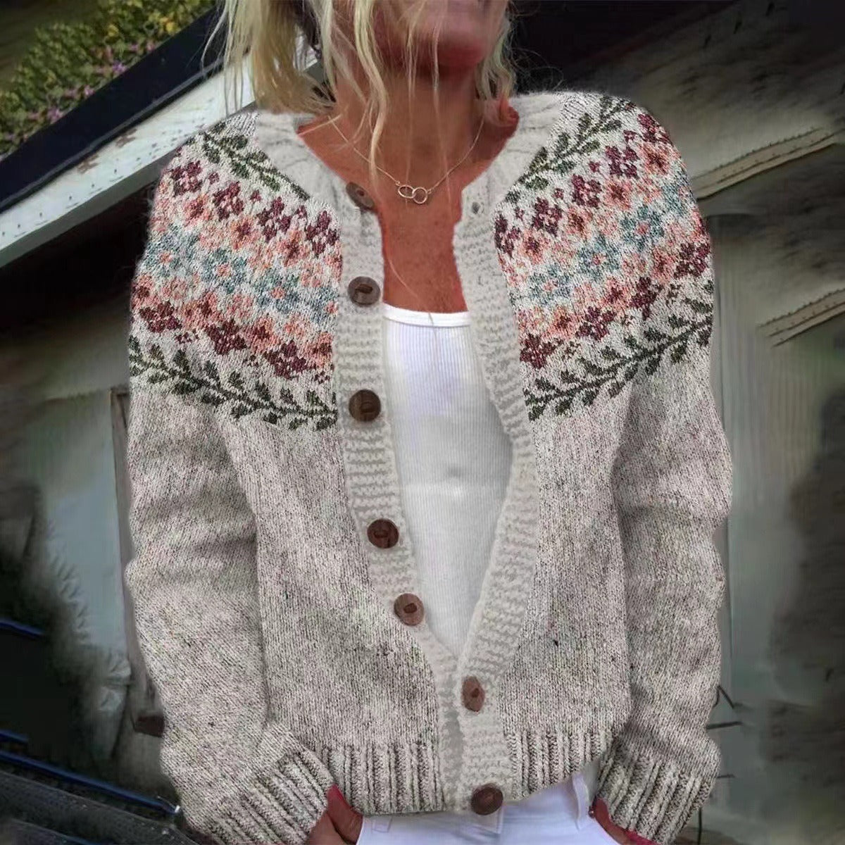 Joy | Vintage Isländsk Stickad Jacka