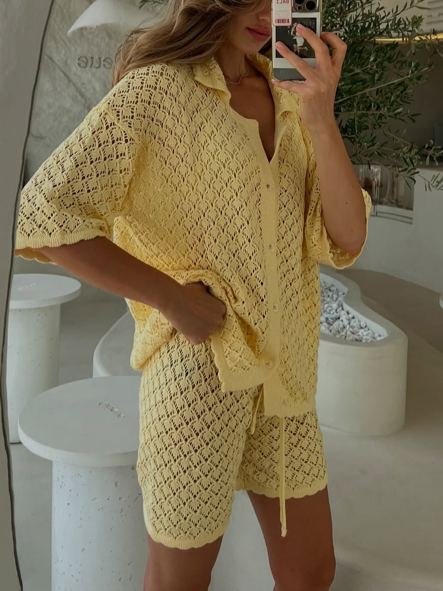 Set med Virkade Shorts