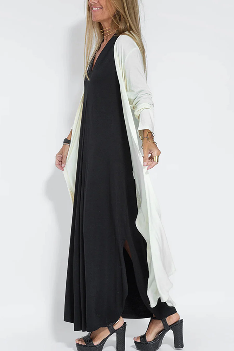 Cardigan Casual de Culoare Solidă