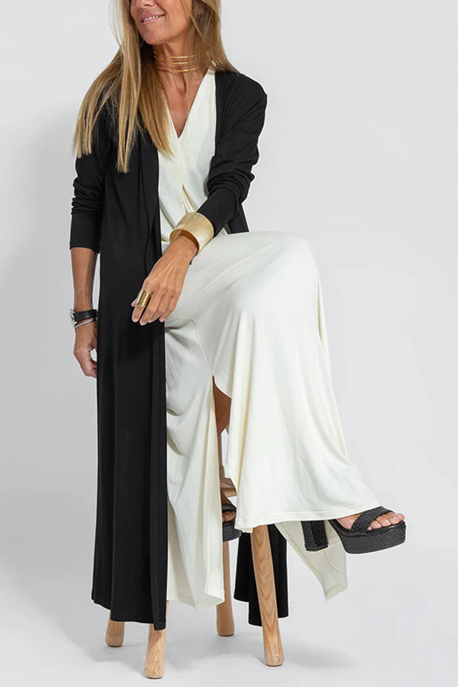 Cardigan Casual de Culoare Solidă