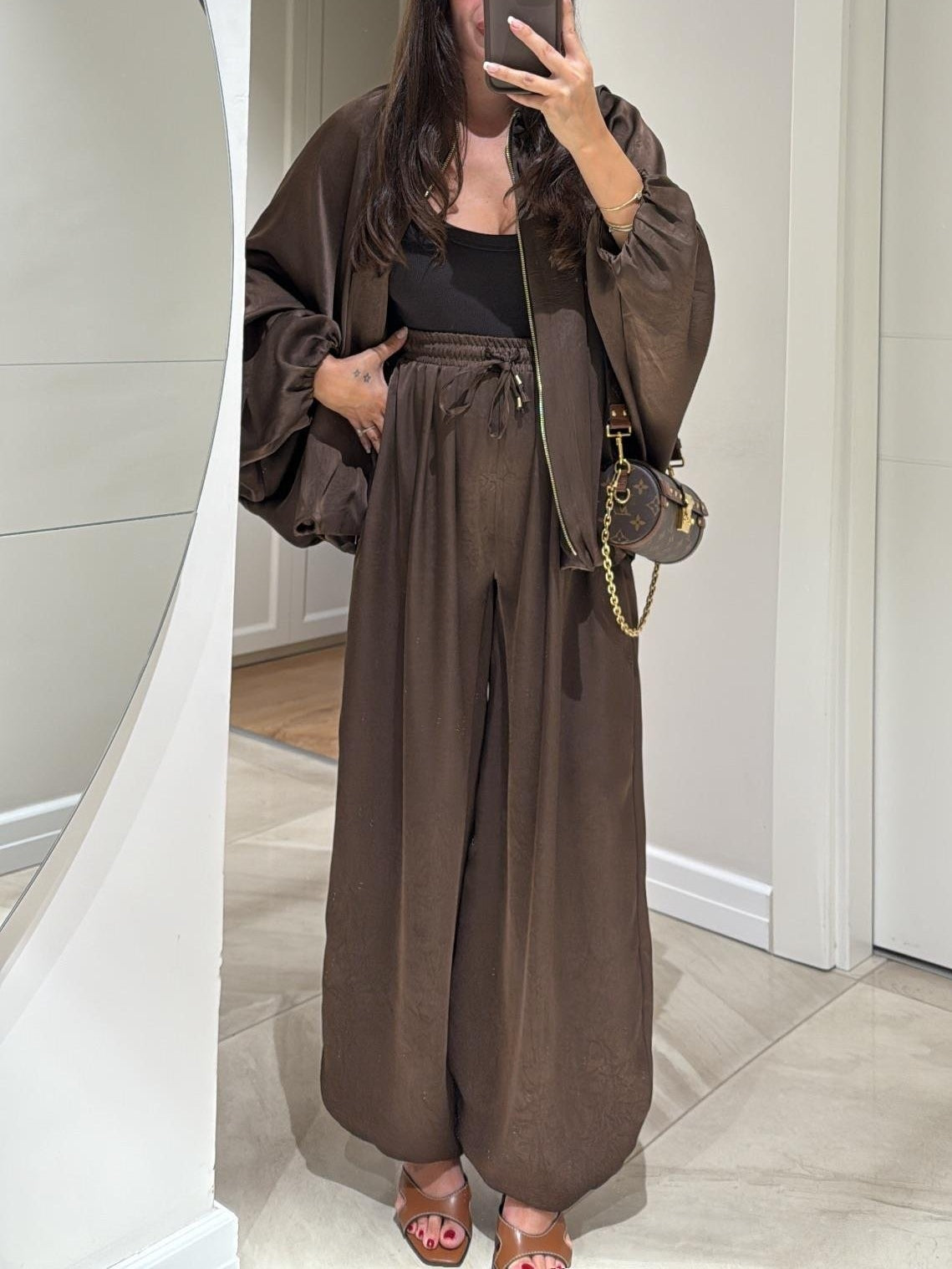 Jachetă Maro + Pantaloni cu Șnur Costum Casual în Două Piese