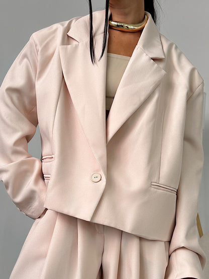 Kostym Casual Rosa Nud + Set Stora Byxor