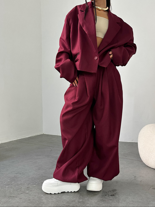 Kostym Casual Rosa Nud + Set Stora Byxor