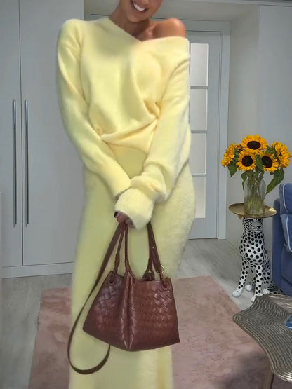 Set i två delar: Top och Kjol i Gult