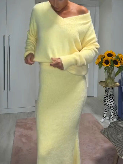 Set i två delar: Top och Kjol i Gult