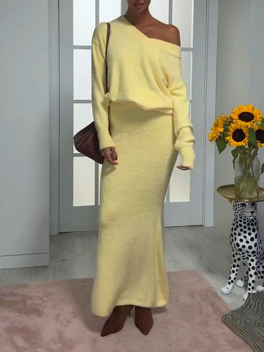 Set i två delar: Top och Kjol i Gult