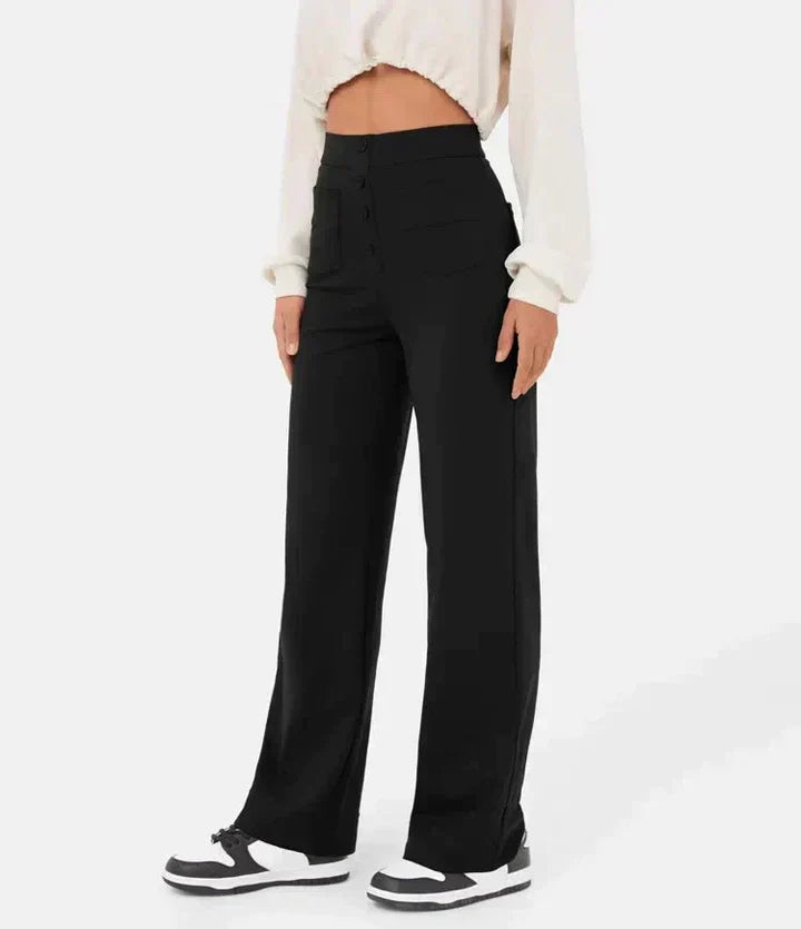 Nina | Pantaloni elastici cu talie înaltă