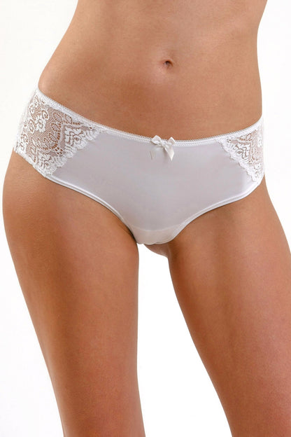 Chilot panty mikrofiber med spets CATRINA T0161 vit