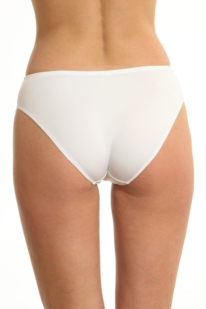 Klassisk trosor i mikrofiber och spets CATRINA S1137 vit