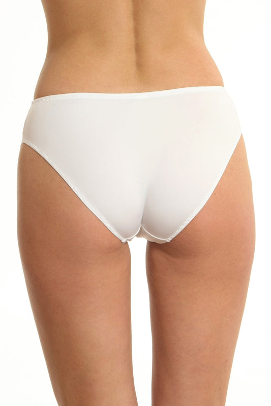 Klassisk trosor i mikrofiber och spets CATRINA S1137 vit