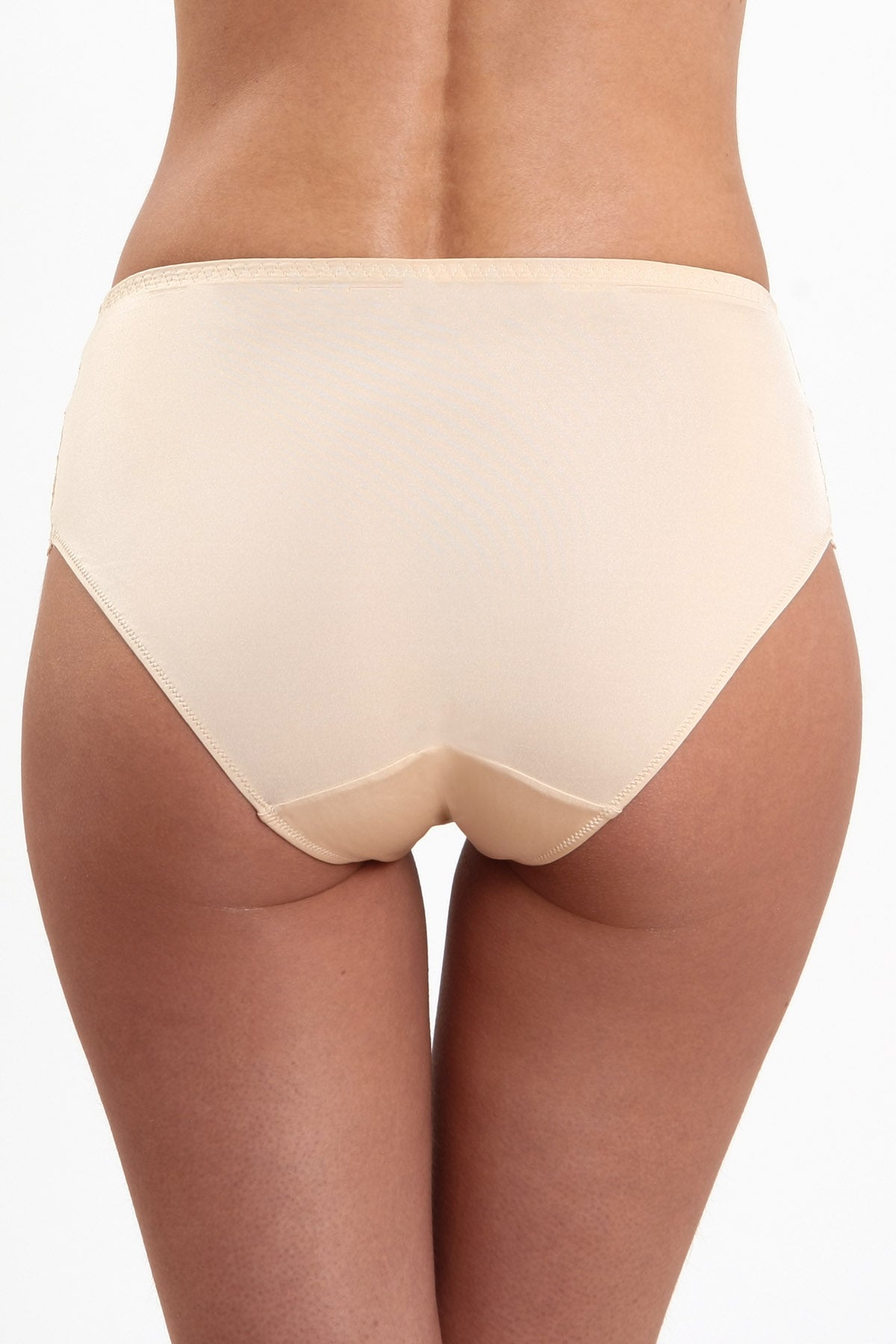 Klassisk trosor i mikrofiber och spets CATRINA S1509 beige