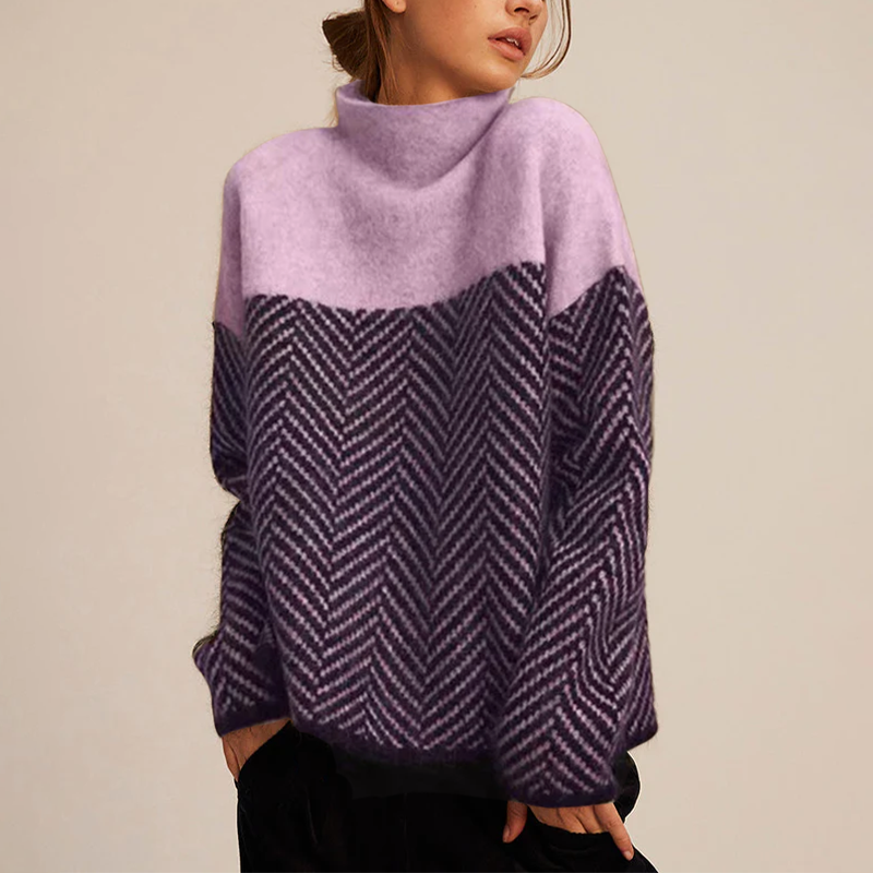 ADELIE | Pulover Premium cu guler înalt din tricot de calitate