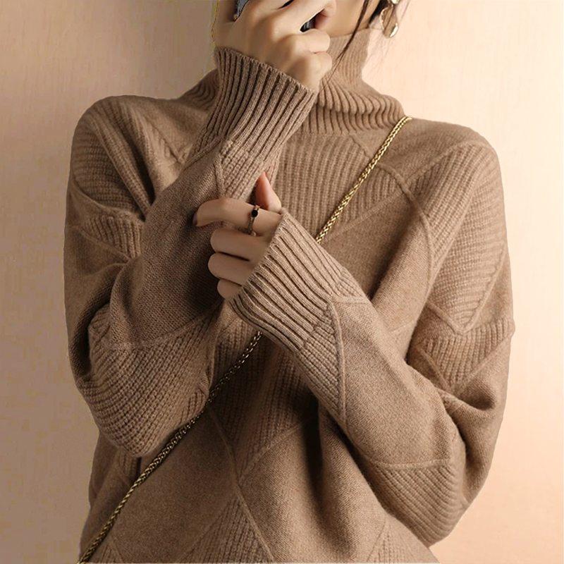 Marcelle | Pulover Gros cu Guler Rulat