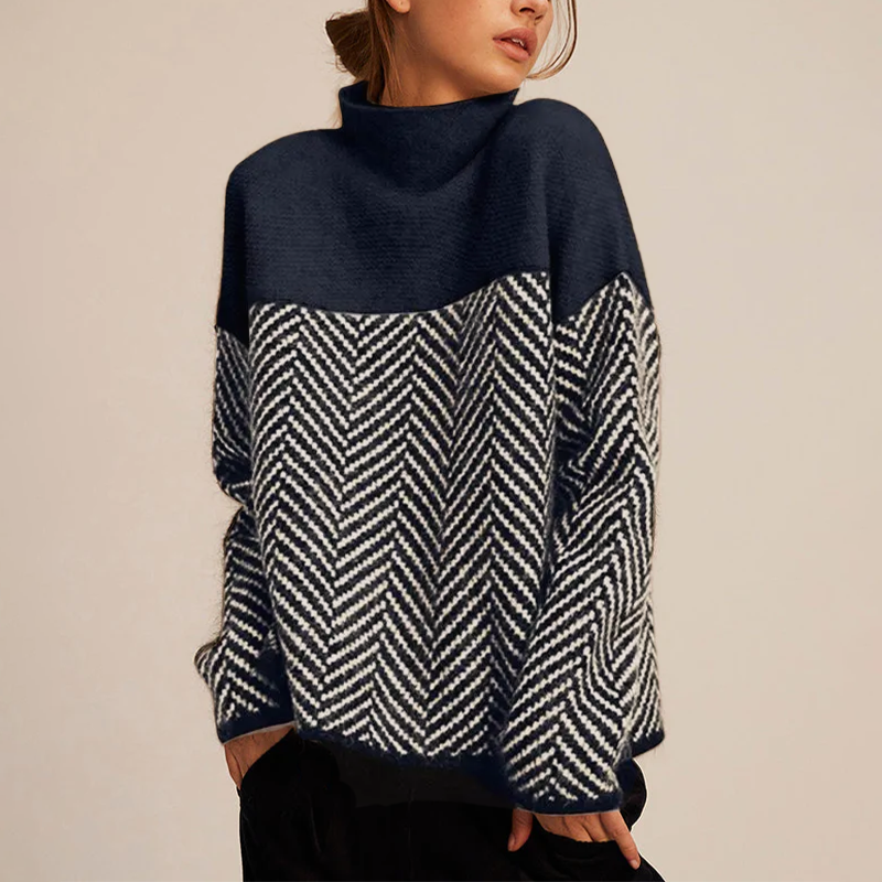 ADELIE | Pulover Premium cu guler înalt din tricot de calitate