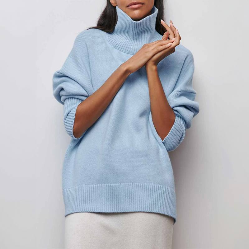 Amelia | Pulover elegant cu guler înalt din tricot