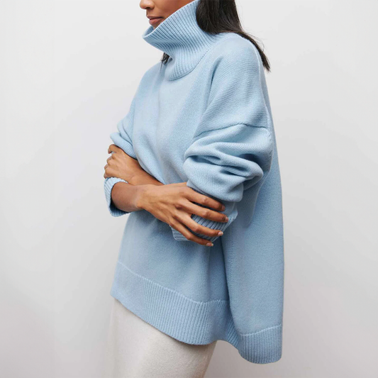 Amelia | Elegant pullover med hög krage i stickat