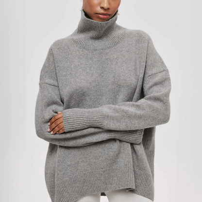 Amelia | Elegant pullover med hög krage i stickat