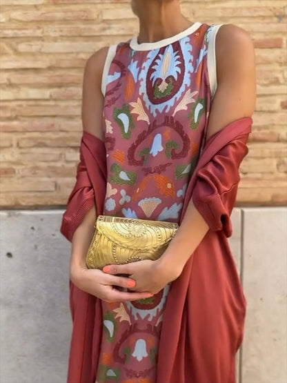 Elegant tvådelad klänning med cape