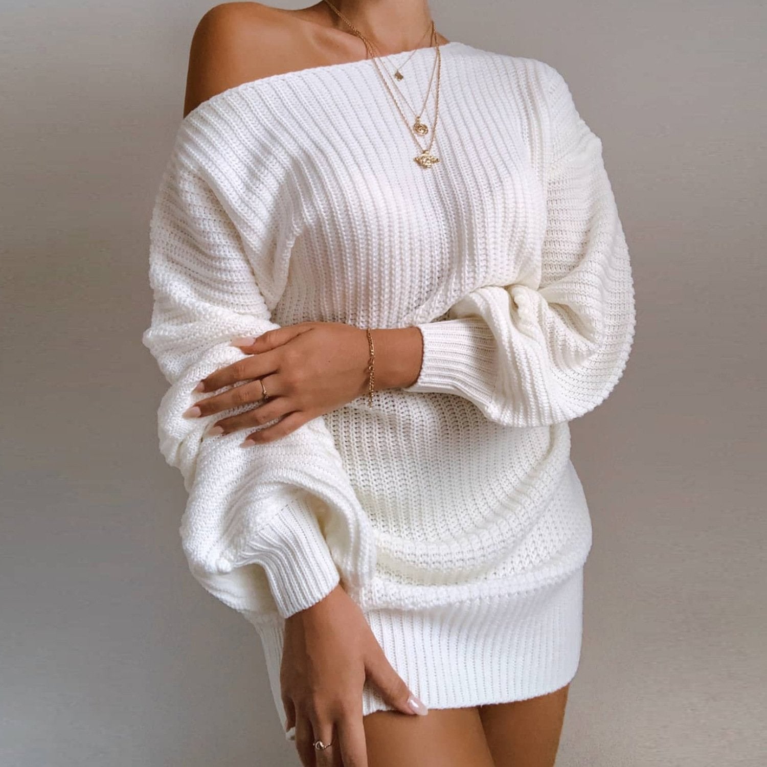 Rochie Pulover Zilele Fără Umeri
