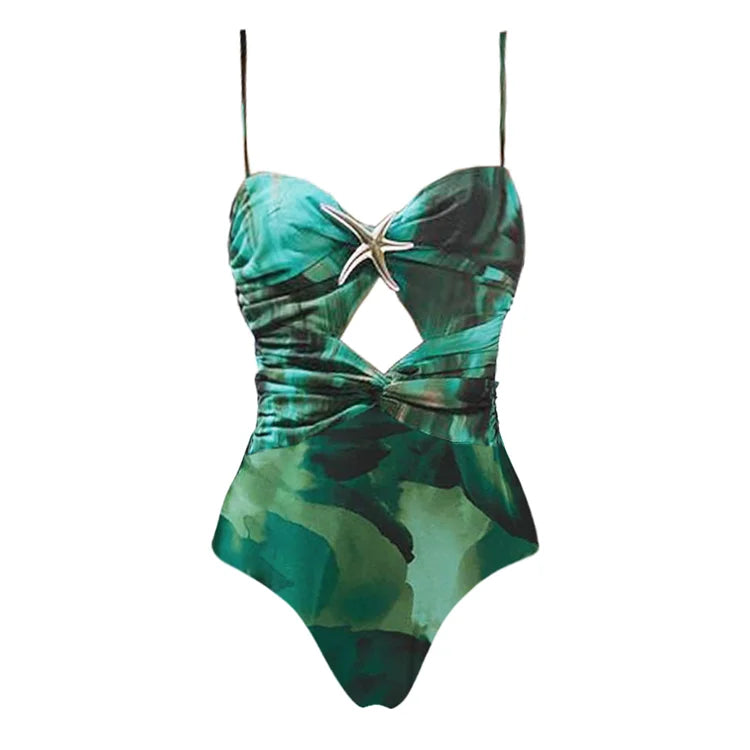 Costum de baie și fustă cu volane, Stea de Mare Verde