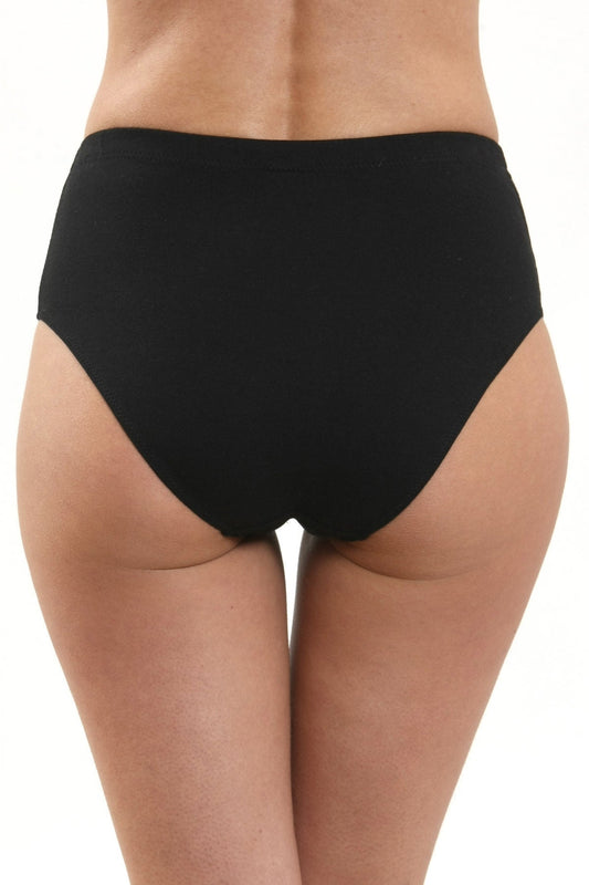 Svart klassisk trosa med hög midja i bomull FIONA S0683