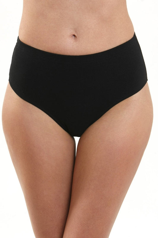 Svart klassisk trosa med hög midja i bomull FIONA S0683