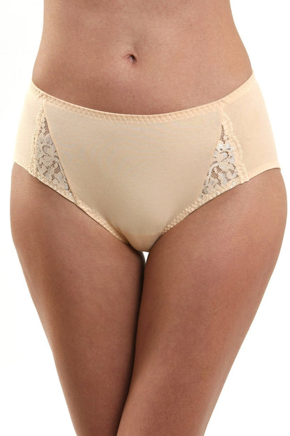 Klassisk bej bomulls- och spetsunderkläder FIONA S1506