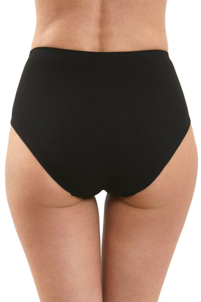 Klassiska svarta trosor i bomull och spets FIONA S1506