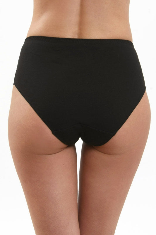 Klassiska svarta trosor i bomull och spets FIONA S1507