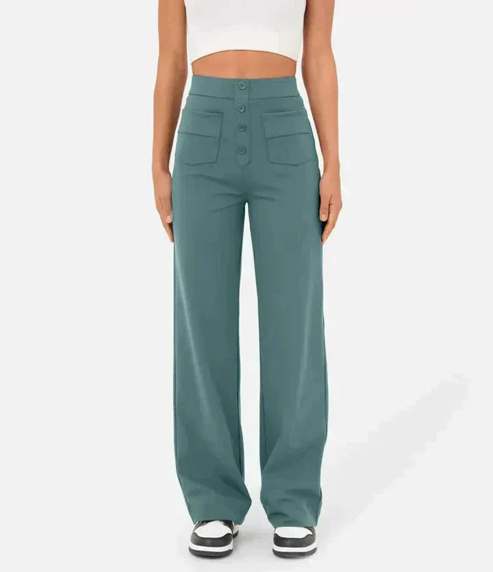 Nina | Pantaloni elastici cu talie înaltă