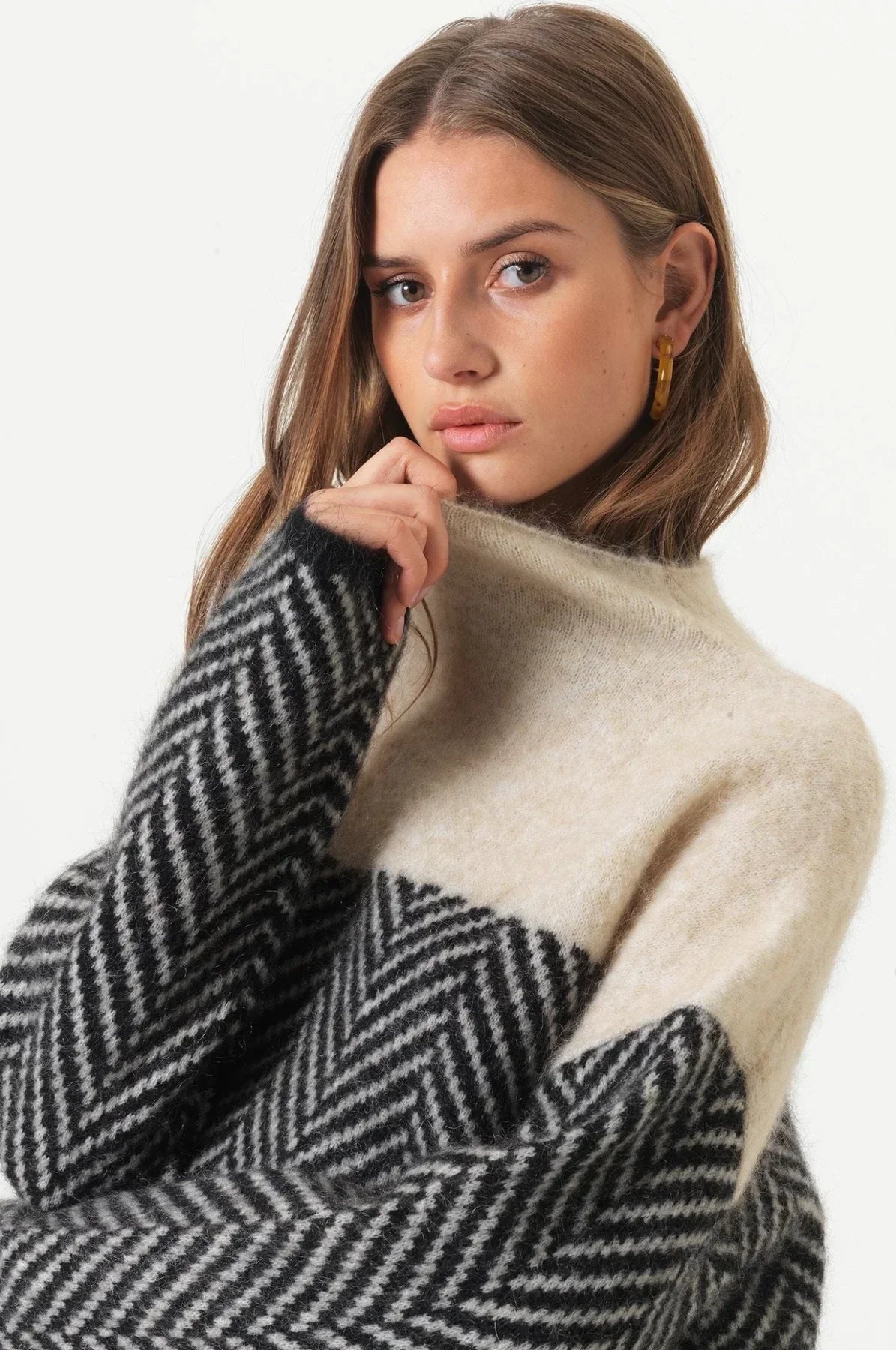 ADELIE | Pulover Premium cu guler înalt din tricot de calitate