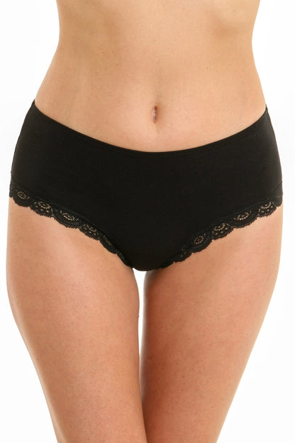 Chilot panty i bomull och spets ISA T0164 svart