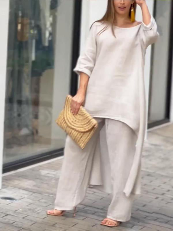 Elegant tvådelad set i solid färg