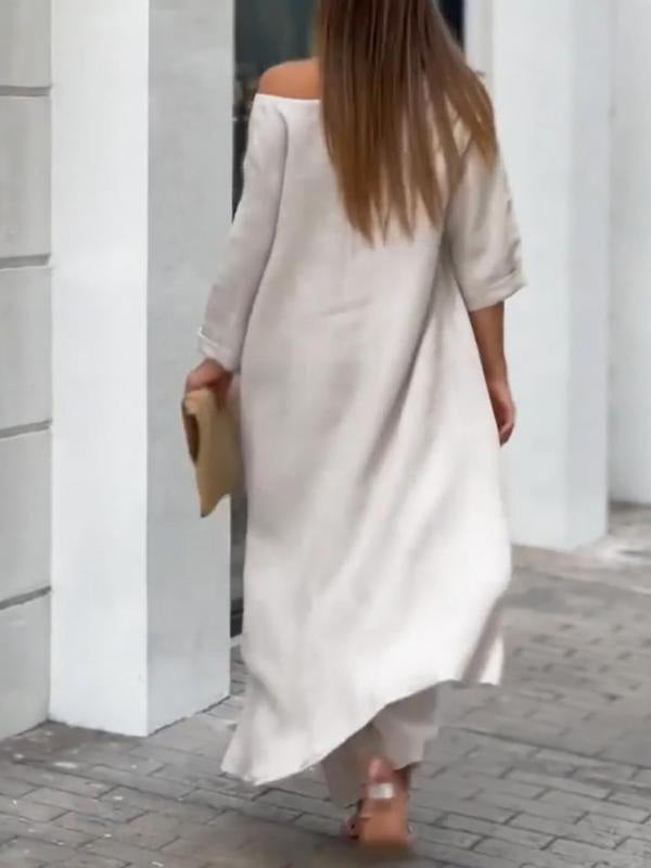 Elegant tvådelad set i solid färg