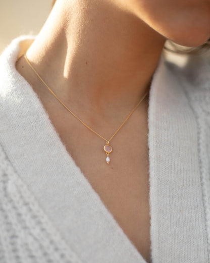 Colier JOIA med Rosa Kvarts