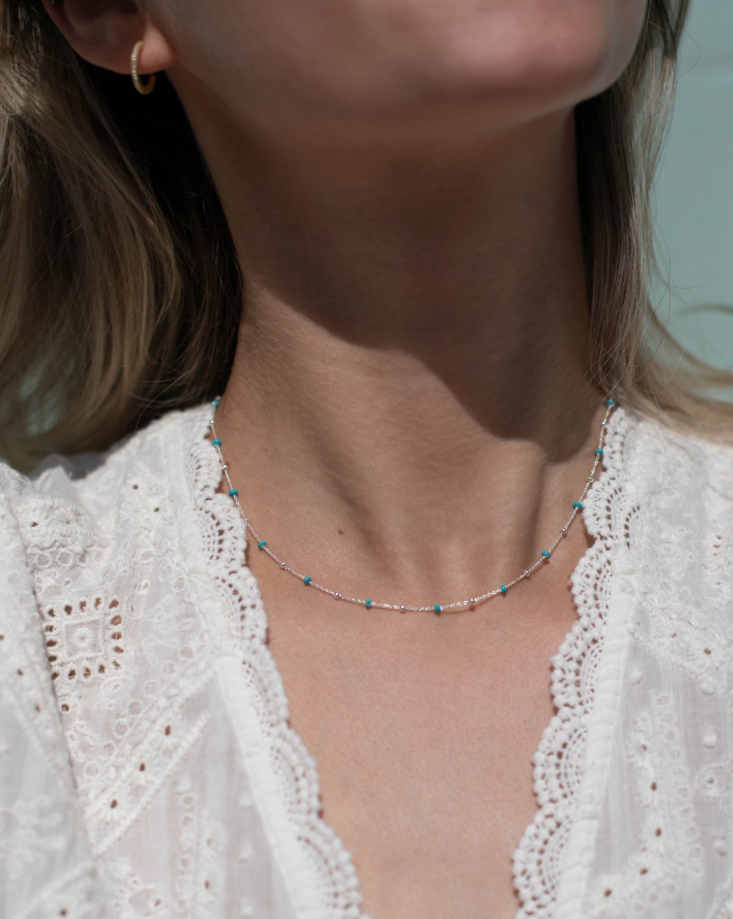 Halsband LOULOU Turkos Silver