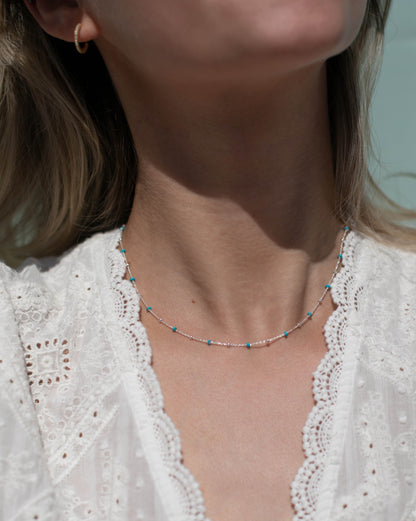 Halsband LOULOU Turkos Silver