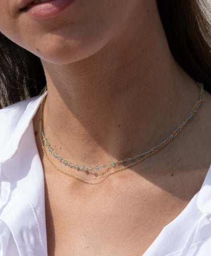 CULOARE Halsband Akvamarin