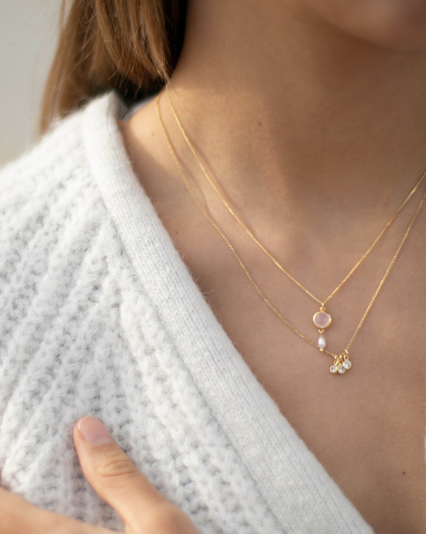 Colier JOIA med Rosa Kvarts