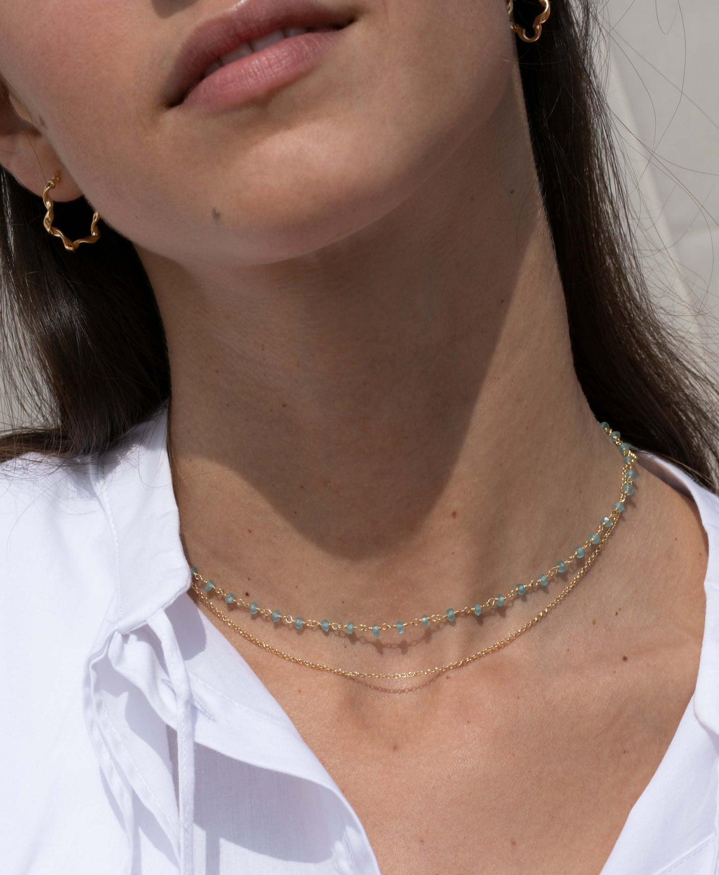 CULOARE Halsband Akvamarin