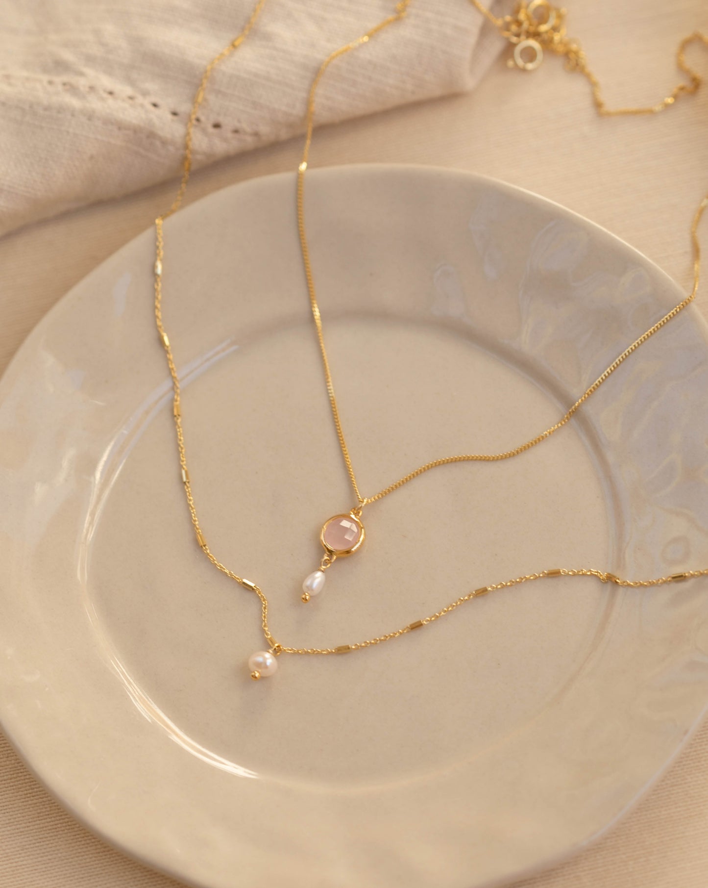 Colier JOIA med Rosa Kvarts