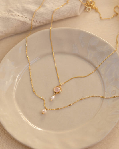 Colier JOIA med Rosa Kvarts