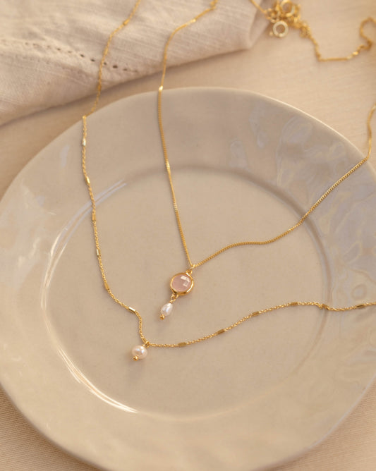 Colier JOIA med Rosa Kvarts